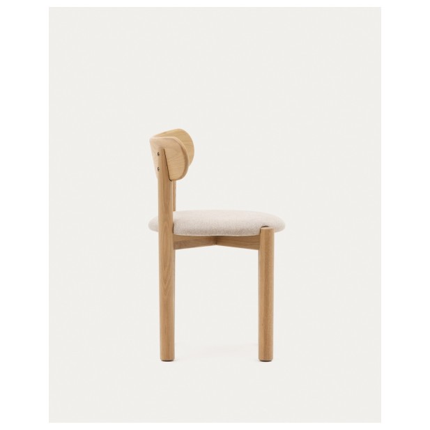 Silla Nebai chenilla beige estructura...