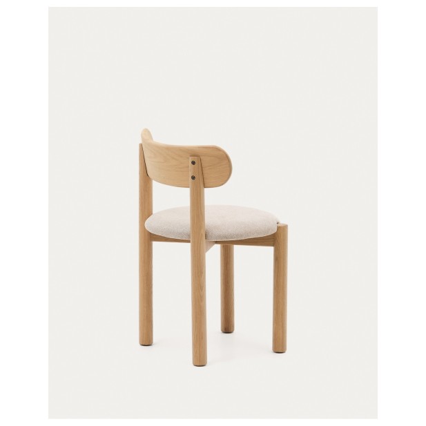 Silla Nebai chenilla beige estructura...