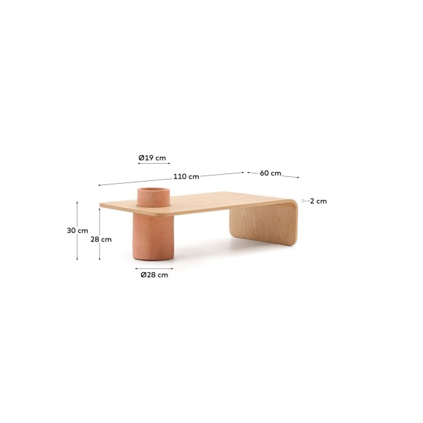 Mesa de centro Olaria de terracota y...