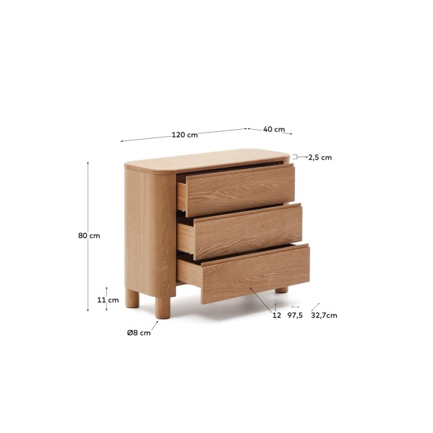 Cómoda Salaya de madera contrachapada...