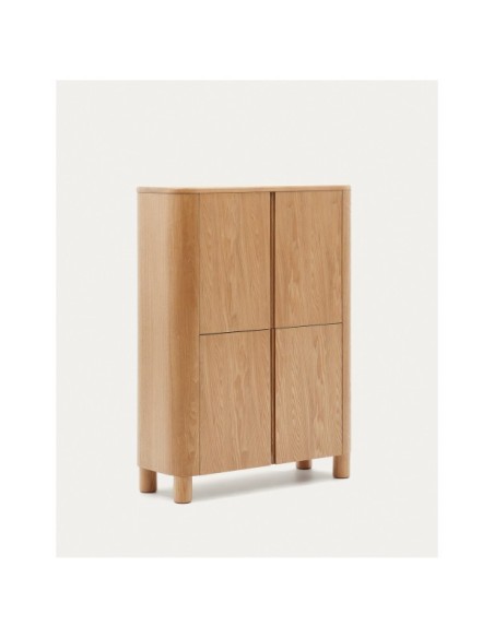 Aparador alto Salaya de madera contrachapada de fresno FSC Mix Credit 100 x 134 cm - Kave Home