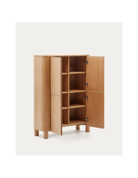 Aparador alto Salaya de madera contrachapada de fresno FSC Mix Credit 100 x 134 cm - Kave Home