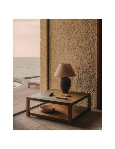 Mesa auxiliar Sashi de madera maciza de teca 90 x 90 cm - Kave Home