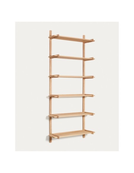 Estantería modular Sitra 6 baldas madera maciza roble acabado natural 90cm FSC Mix Credit - Kave Home