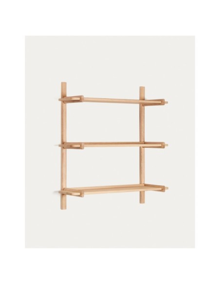 Estantería modular Sitra 3 baldas madera maciza roble acabado natural 90cm FSC Mix Credit - Kave Home