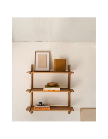 Estantería modular Sitra 3 baldas madera maciza roble acabado natural 90cm FSC Mix Credit - Kave Home