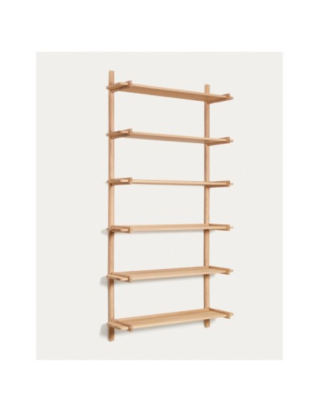 Estantería modular Sitra 6 baldas madera maciza roble 110cm acabado natural FSC Mix Credit - Kave Home