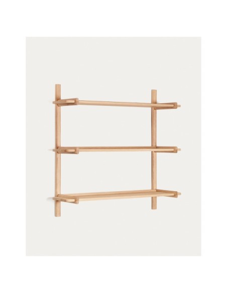 Estantería modular Sitra 3 baldas madera maciza roble acabado natural 110cm FSC Mix Credit - Kave Home