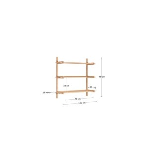 Estantería modular Sitra 3 baldas madera maciza roble... 2