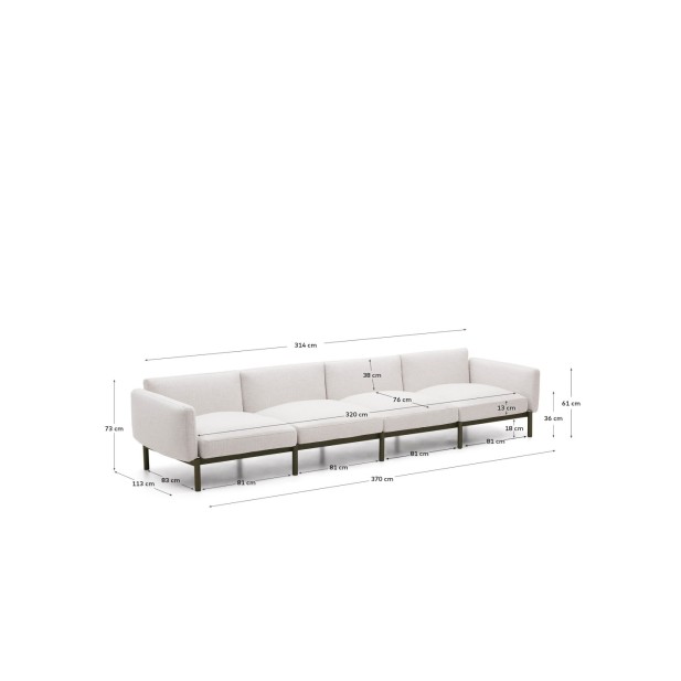 Sofá modular de exterior Sorells 4...