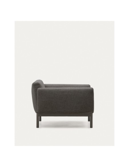 Butaca modular de exterior Sorells con tapizado gris y aluminio gris - Kave Home