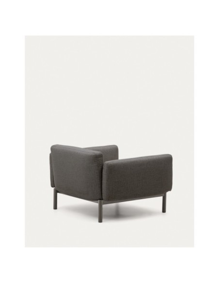 Butaca modular de exterior Sorells con tapizado gris y aluminio gris - Kave Home