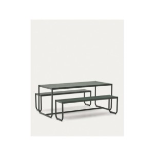 Set Sotil de 2 bancos y mesa de acero galvanizado con...