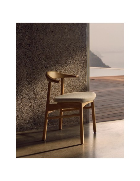 Silla desenfundable Timons de madera maciza de roble con acabado natural FSC Mix Credit - Kave Home