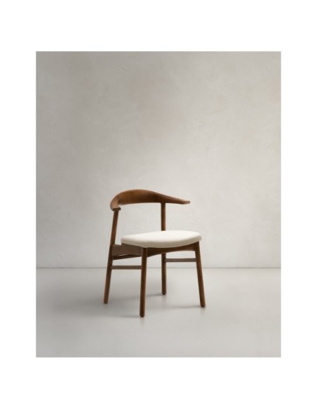 Silla desenfundable Timons madera maciza de roble con acabado nogal FSC Mix Credit - Kave Home