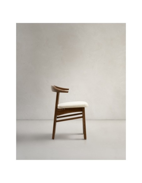 Silla desenfundable Timons madera maciza de roble con acabado nogal FSC Mix Credit - Kave Home