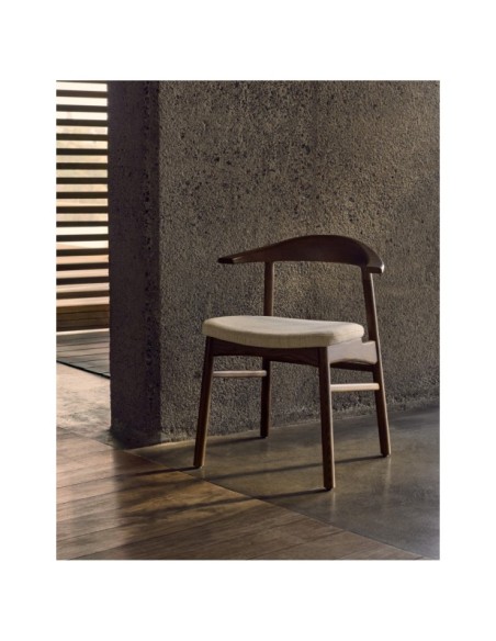 Silla desenfundable Timons madera maciza de roble con acabado nogal FSC Mix Credit - Kave Home