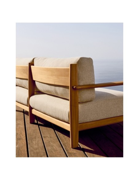 Sofá Tirant 3 plazas de madera maciza de teca 212 cm FSC 100% - Kave Home