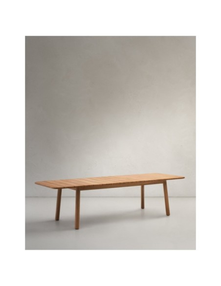 Mesa extensible de exterior Turqueta de madera maciza de teca  220 (294) x 100 cm FSC 100% - Kave Home