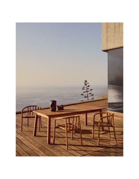Mesa extensible de exterior Turqueta de madera maciza de teca  220 (294) x 100 cm FSC 100% - Kave Home