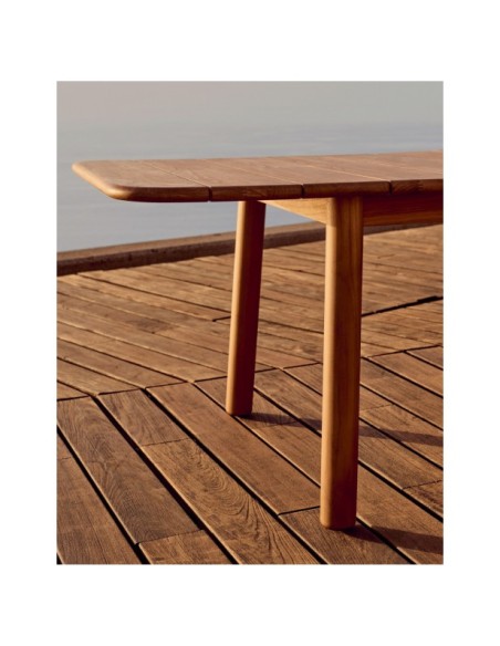 Mesa extensible de exterior Turqueta de madera maciza de teca  220 (294) x 100 cm FSC 100% - Kave Home