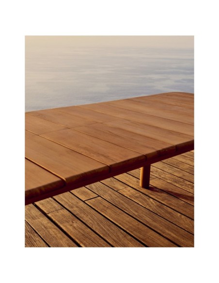 Mesa extensible de exterior Turqueta de madera maciza de teca  220 (294) x 100 cm FSC 100% - Kave Home