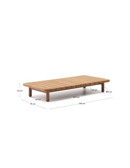 Mesa de centro Turqueta de madera maciza de teca 140 x 70 cm FSC 100% - Kave Home