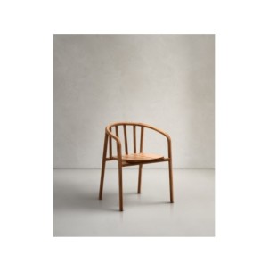 Silla apilable exterior Turqueta de madera maciza de teca...