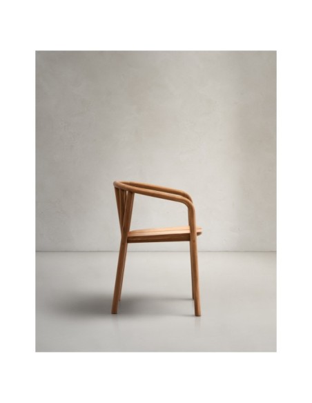 Silla apilable exterior Turqueta de madera maciza de teca FSC 100% - Kave Home