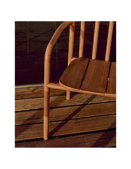 Silla apilable exterior Turqueta de madera maciza de teca FSC 100% - Kave Home