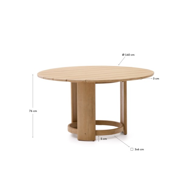 Mesa redonda Xoriguer de madera...