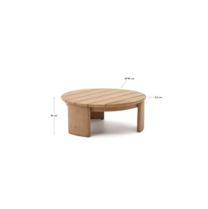 Mesa de centro Xoriguer de madera maciza de eucalipto Ø90... 2