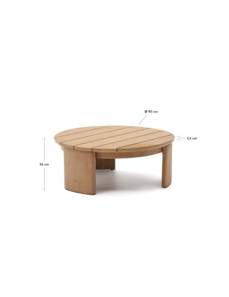 Mesa de centro Xoriguer de madera maciza de eucalipto Ø90 cm FSC 100% - Kave Home