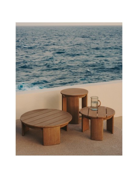 Mesa de centro Xoriguer de madera maciza de eucalipto Ø90 cm FSC 100% - Kave Home