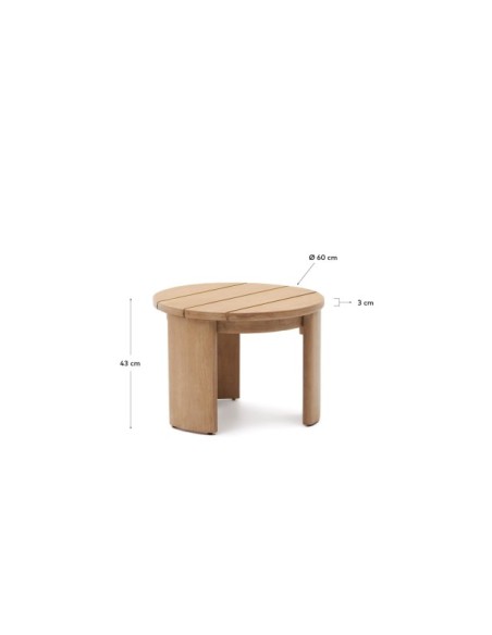 Mesa auxiliar Xoriguer de madera maciza de eucalipto Ø60 cm FSC 100% - Kave Home