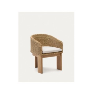 Silla Xoriguer de ratán sintético y madera maciza de...