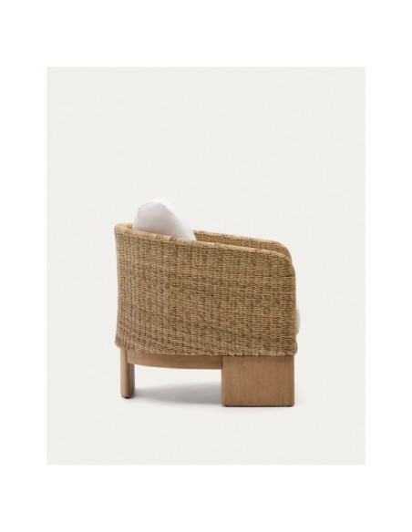 Butaca Xoriguer de ratán sintético y madera maciza de eucalipto FSC 100%  - Kave Home