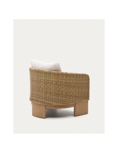 Butaca Xoriguer de ratán sintético y madera maciza de eucalipto FSC 100%  - Kave Home