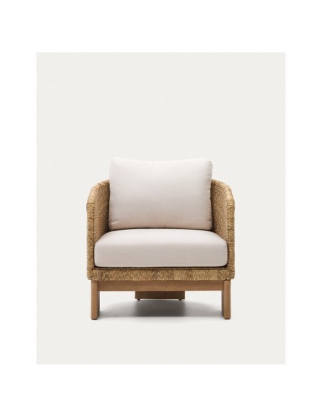 Butaca Xoriguer de ratán sintético y madera maciza de eucalipto FSC 100%  - Kave Home