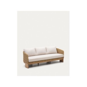 Sofá Xoriguer de 3 plazas de ratán sintético y madera... 2