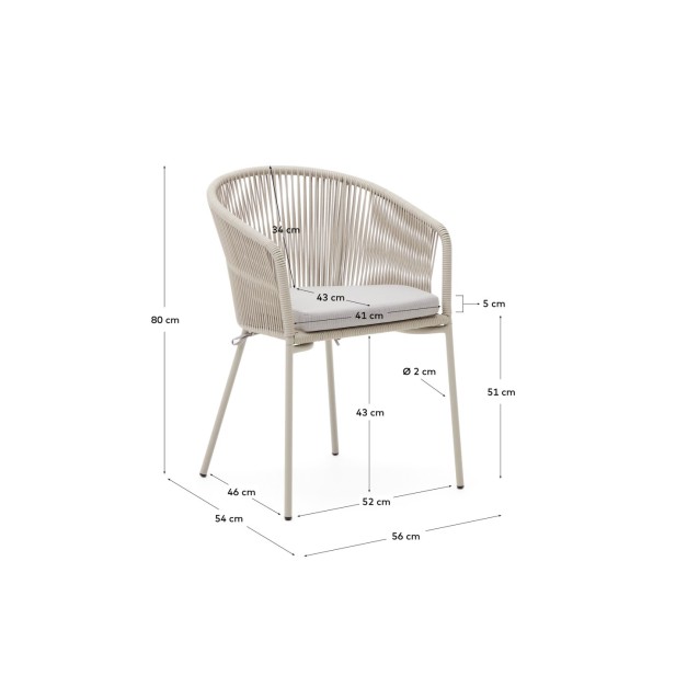 Silla Yanet de cuerda sintética crudo...