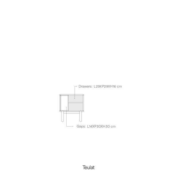 Mesita de Noche CORVO, Crema - Teulat