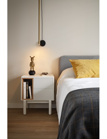 Mesita de Noche CORVO, Crema - Teulat