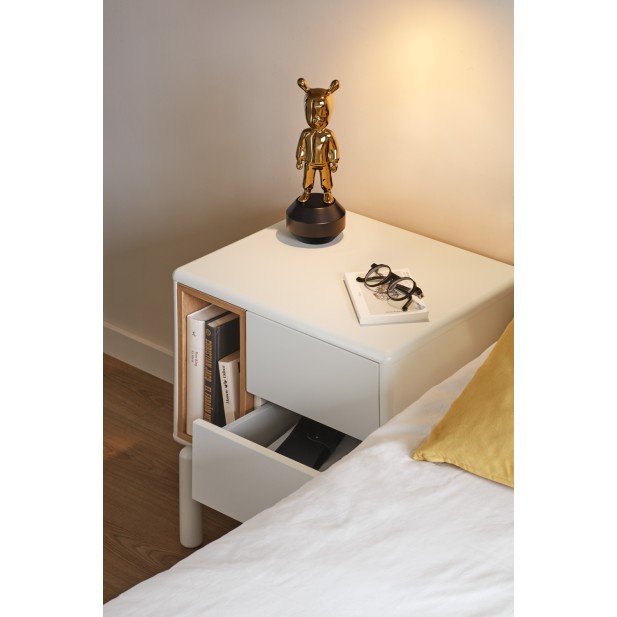 Mesita de Noche CORVO, Crema - Teulat