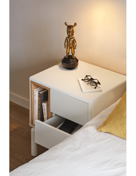 Mesita de Noche CORVO, Crema - Teulat