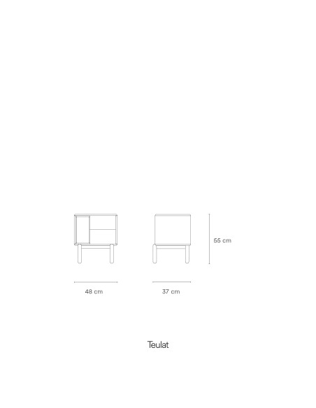 Mesita de Noche CORVO, Gris Antracita - Teulat