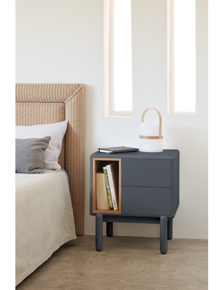 Mesita de Noche CORVO, Gris Antracita - Teulat