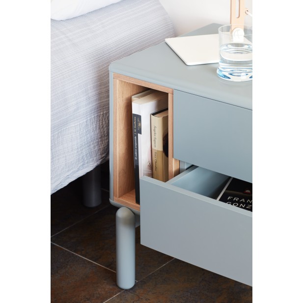 Mesita de Noche CORVO, Gris Perla -...