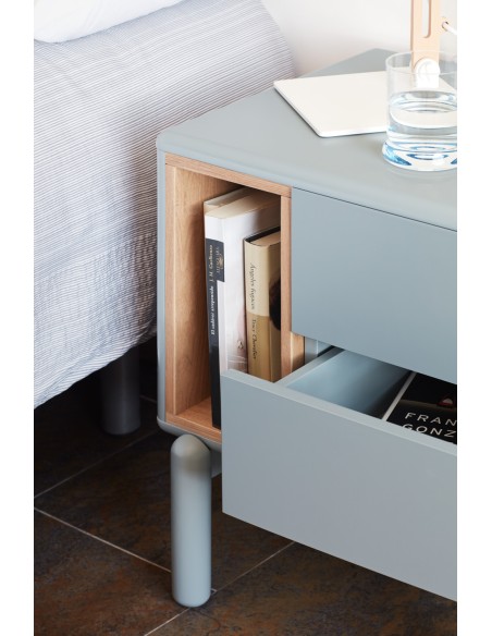 Mesita de Noche CORVO, Gris Perla - Teulat