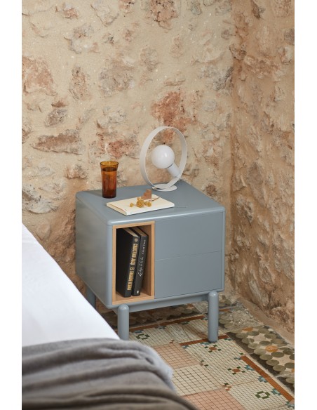 Mesita de Noche CORVO, Gris Perla - Teulat